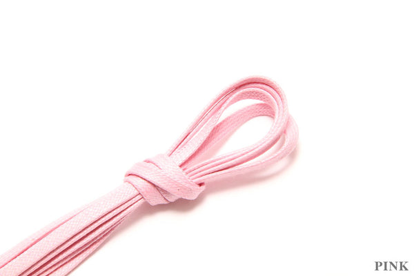 75cm Flat Waxed Dress Shoe Laces - Pink - The Shoe Snob