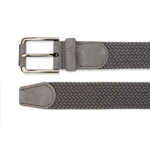 Braided Belt - Grey/Grey Suede - The Shoe Snob
